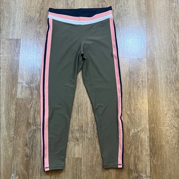 The Upside Papillon High-Rise Striped Leggings Olive Green Women's 10 EUC - Picture 4 of 16